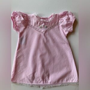 Girls' Pink Lace-Trim Short Sleeve Tee
